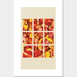 Fall Leaves in Warm Shades of Red, Orange and Yellow Colors Posters and Art